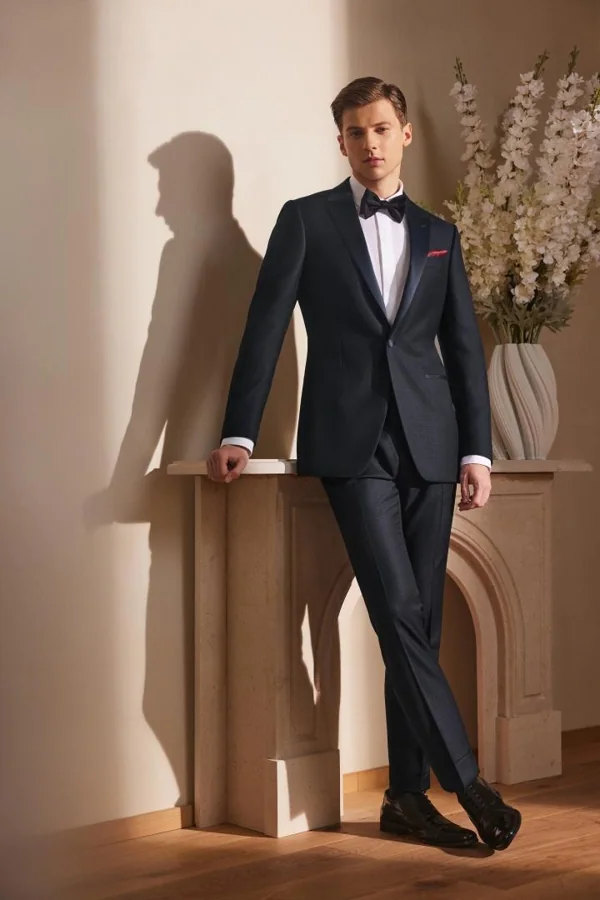 Midnight Testament: Classic midnight tuxedo, editorial inspiration reference photograph